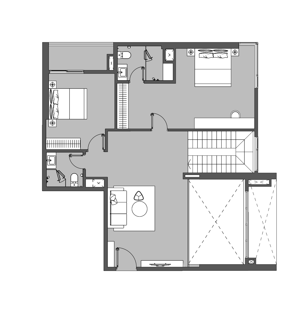 转换前的精装建筑户型图