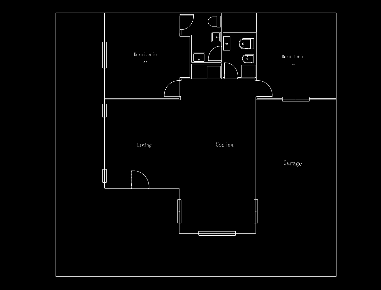 CAD floor plan generated from case 115239, showing room outlines, door arcs, window symbols and fixtures
